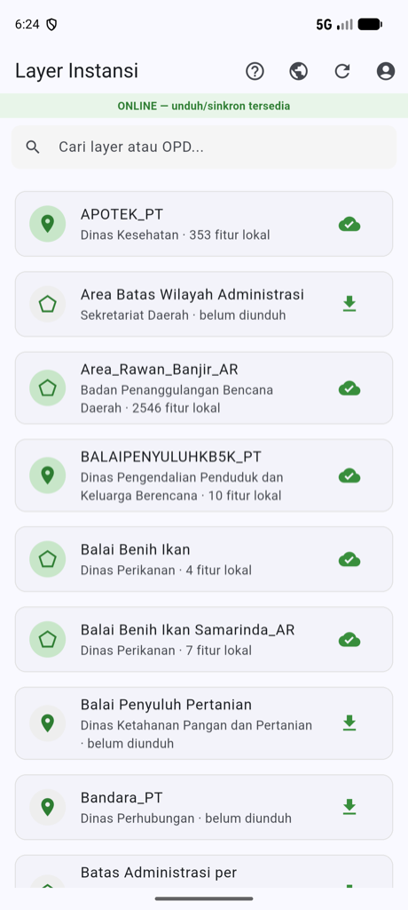 Tangkapan layar aplikasi mobile